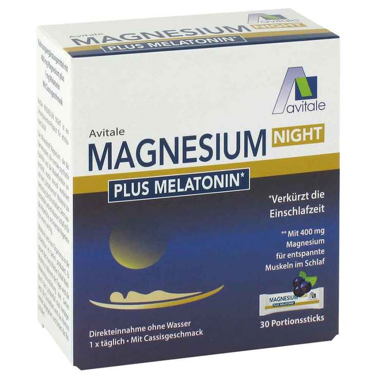 Magnesium Night plus 1 mg Melatonin Pulver, 30 St