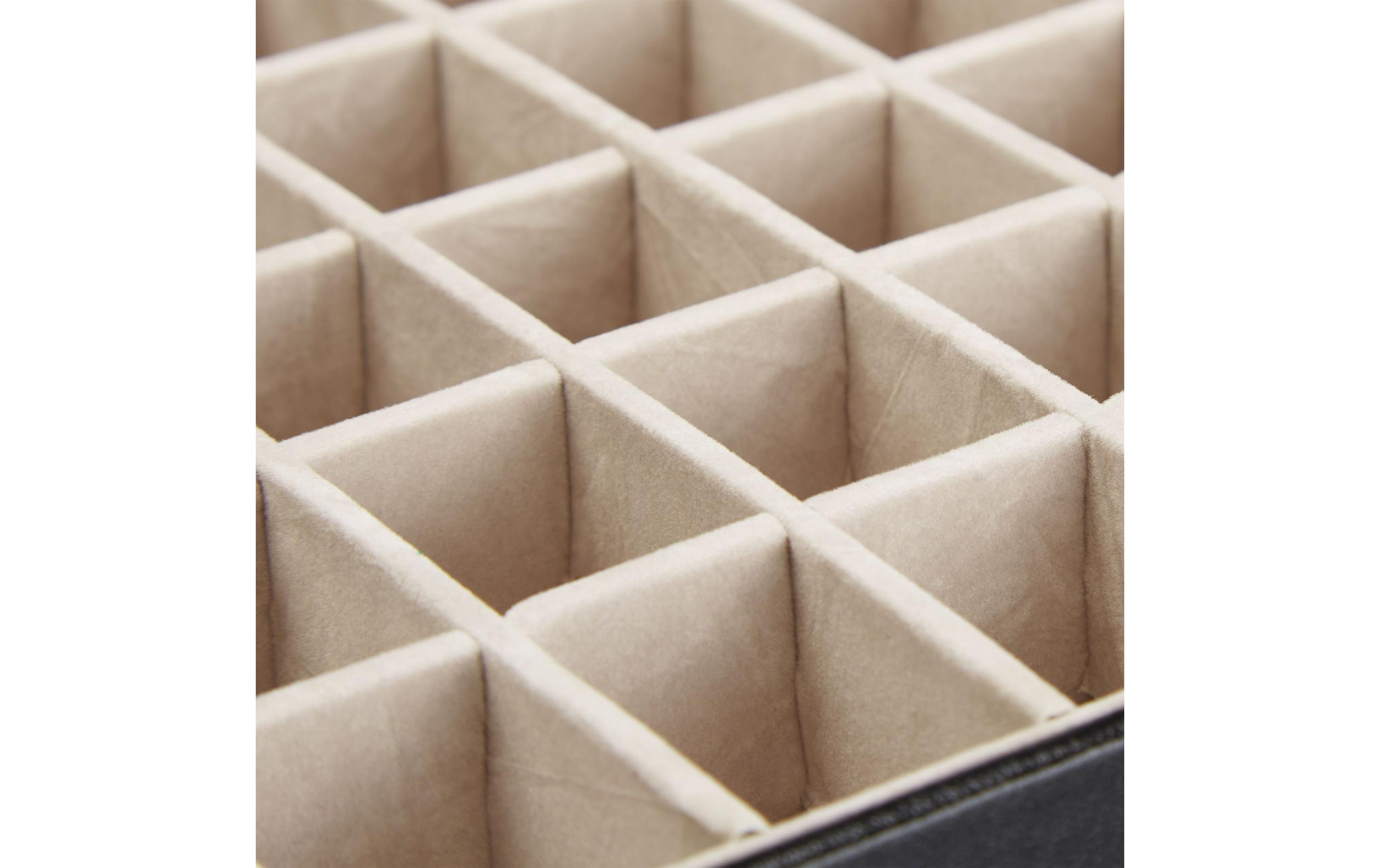 Schmuckschatulle 3.4 x 30 x 20 cm, Beige/SchwarzSchmucktablett