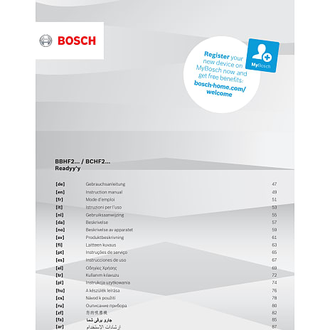 Bosch ledningsfri støvsuger BBHF214G 14,4 V - grå