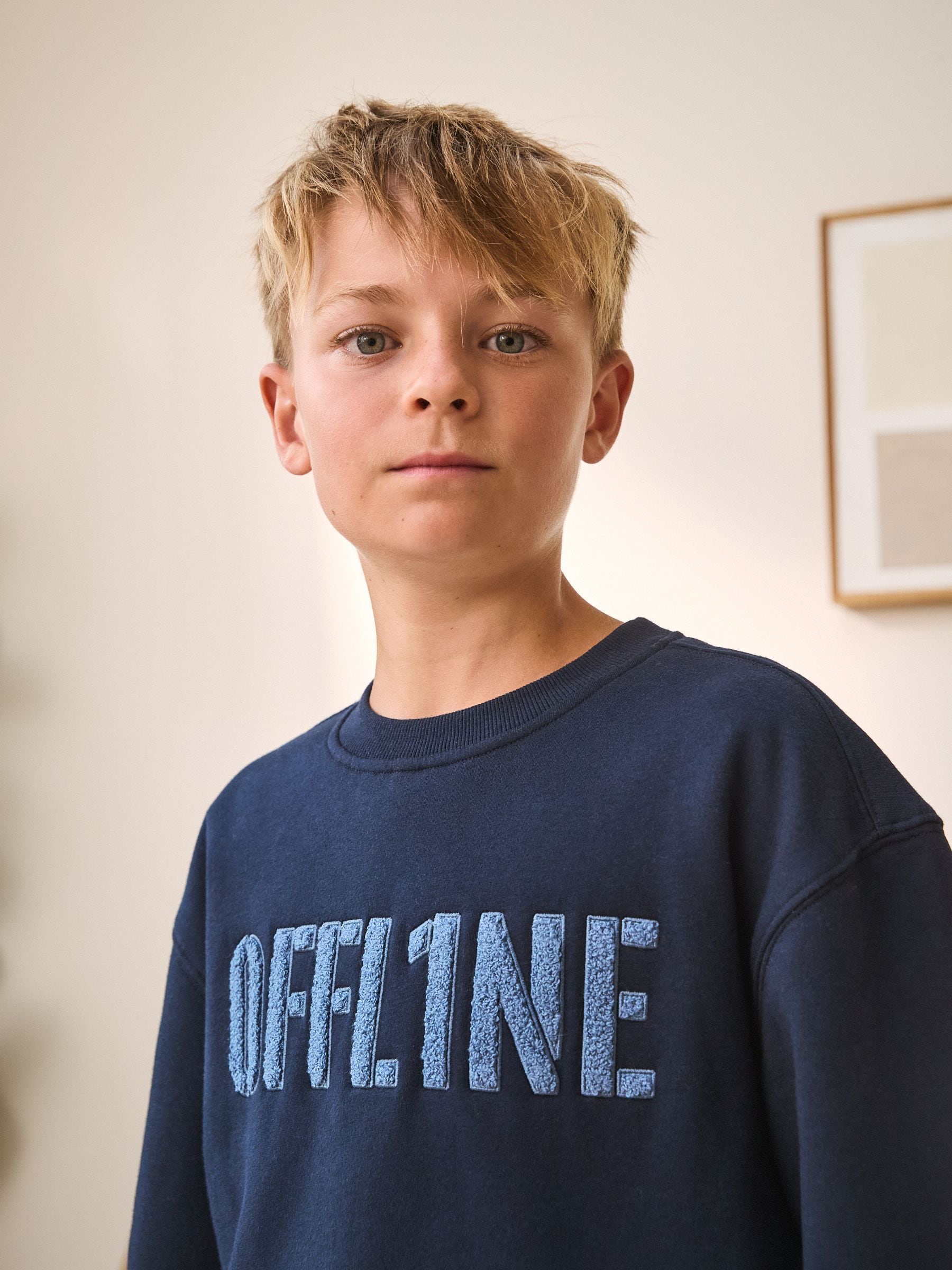Marineblauw geruit - Enkele behaaglijke fleece pyjama (3 - 16 jr)