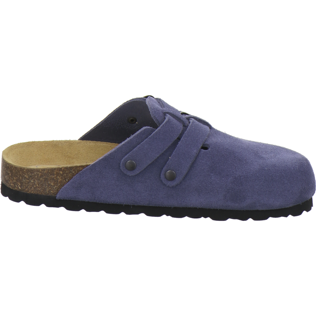 modischer Clogs Damen Leder azzurro Velour