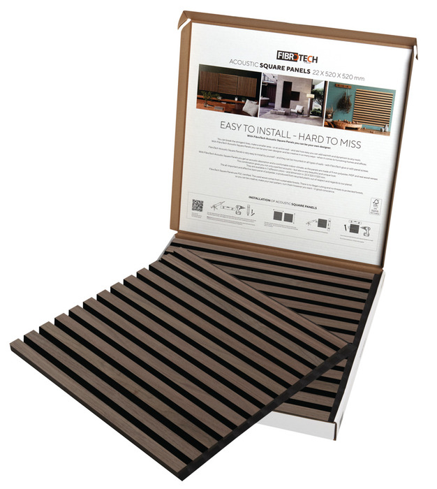 Akustikpanel Square walnut 22 × 520 × 520 mm 2-pk.