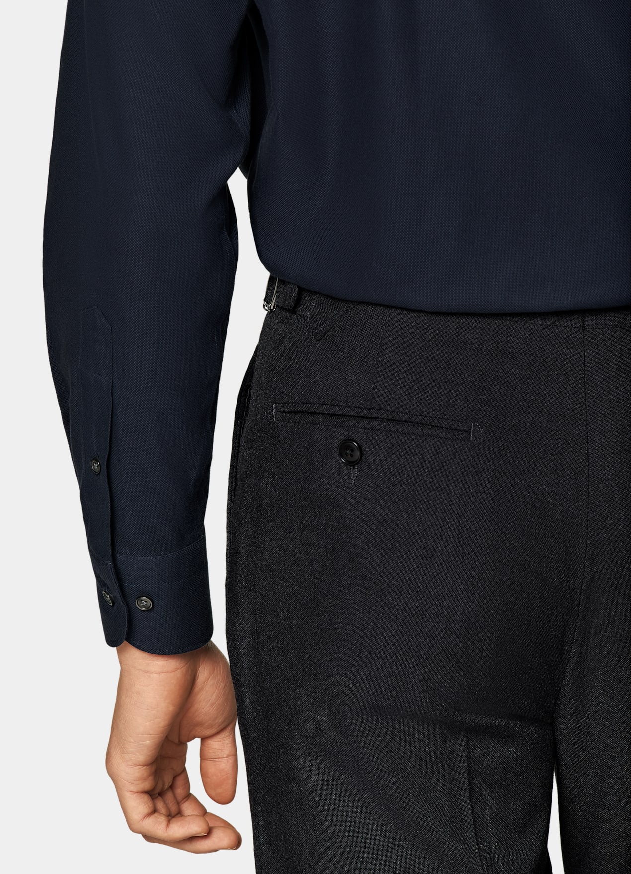 Chemise coupe ajustée en oxford royal bleu marine