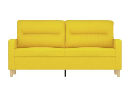 Canapé à 2 places Jaune clair 140 cm Tissu