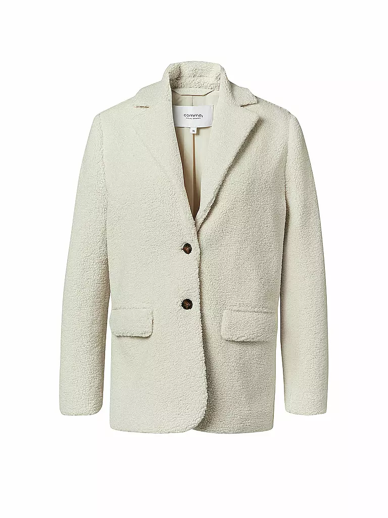 COMMA IDENTITY Blazer in Felloptik creme