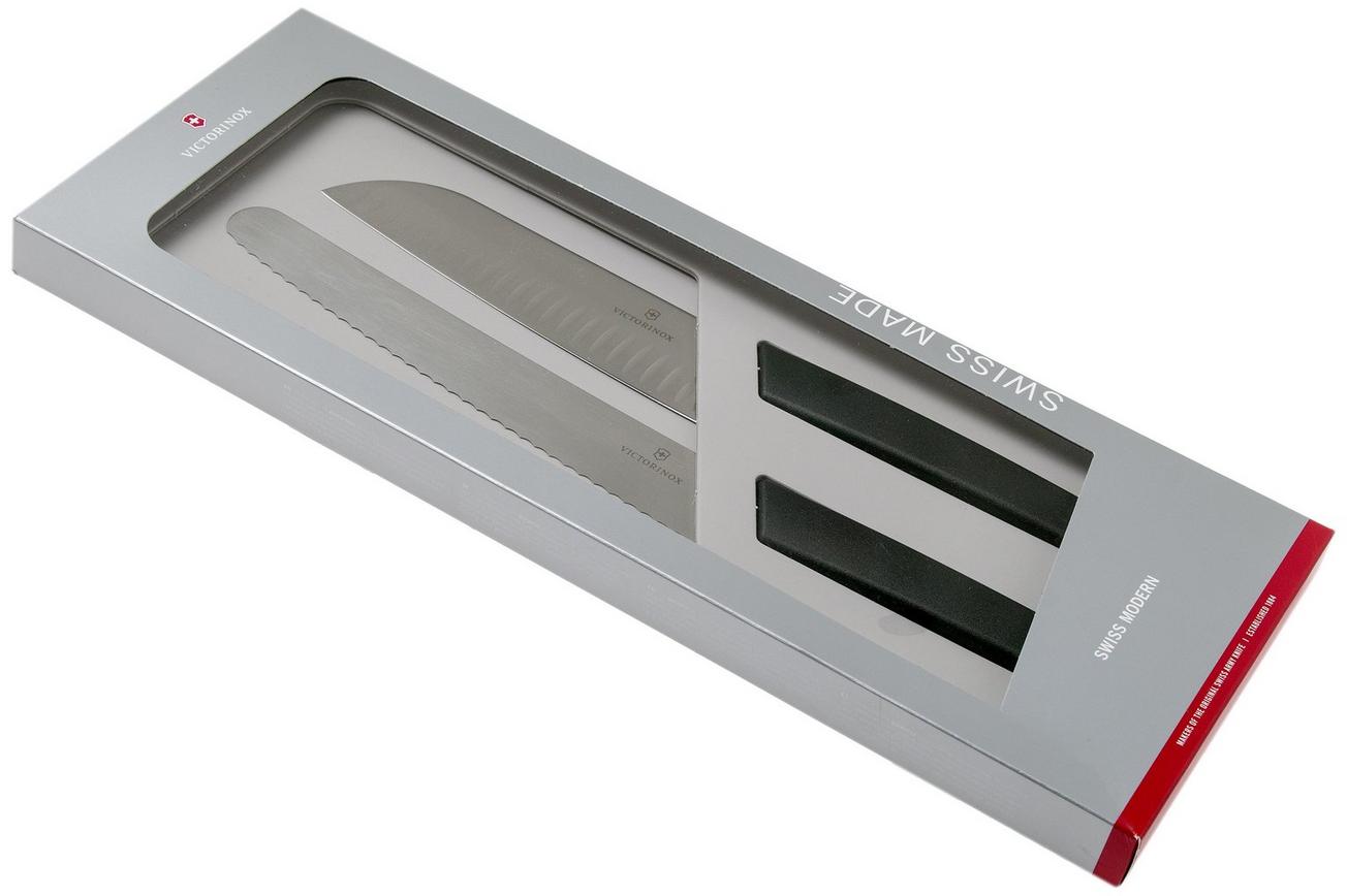 Victorinox Swiss Modern tweedelige messenset, zwart