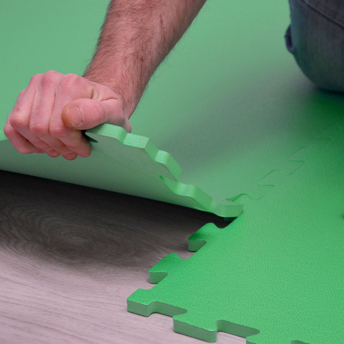 180x180 XL trainingsmat met rand - 4-delige set 90x90 vloermat groen