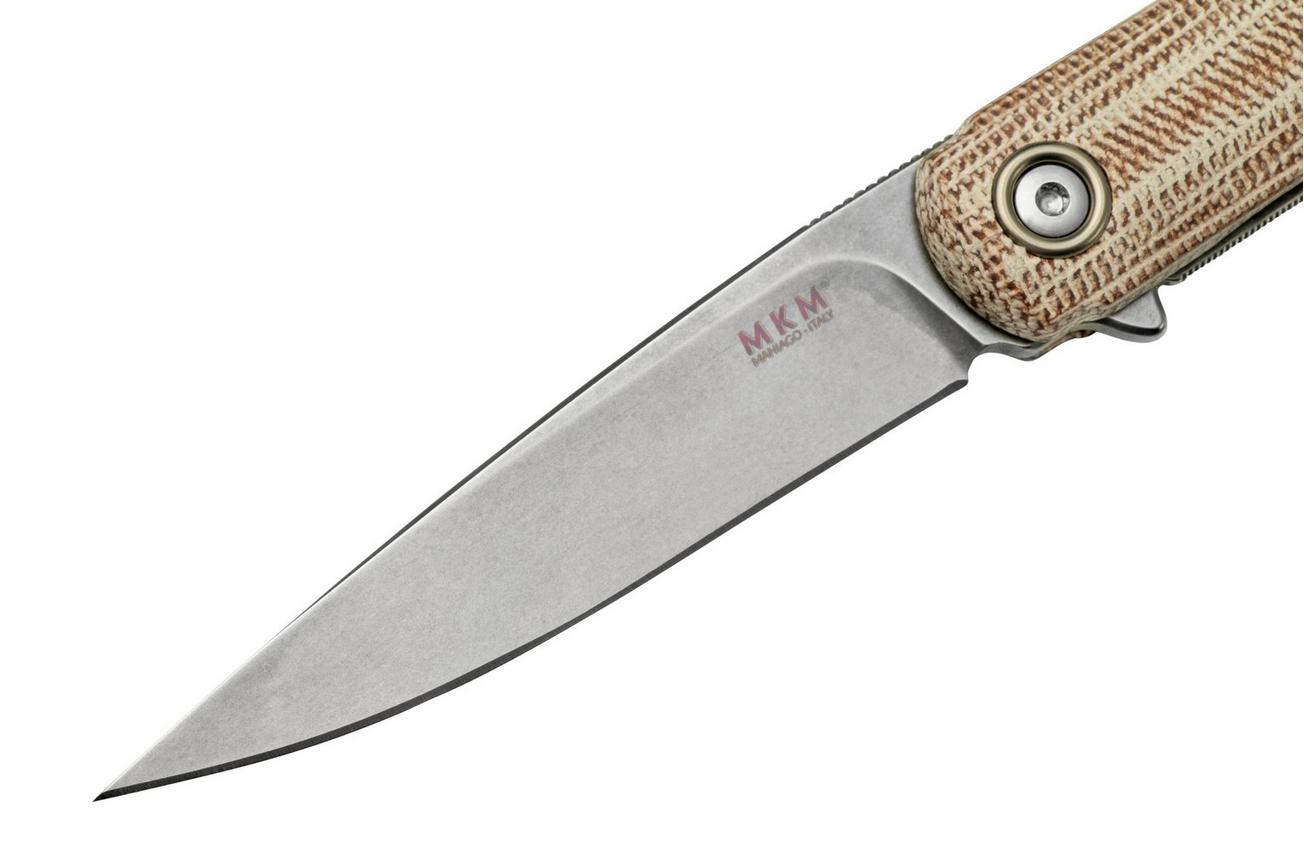 MKM Flame Light FL01L-NC drop blade, natural micarta, zakmes