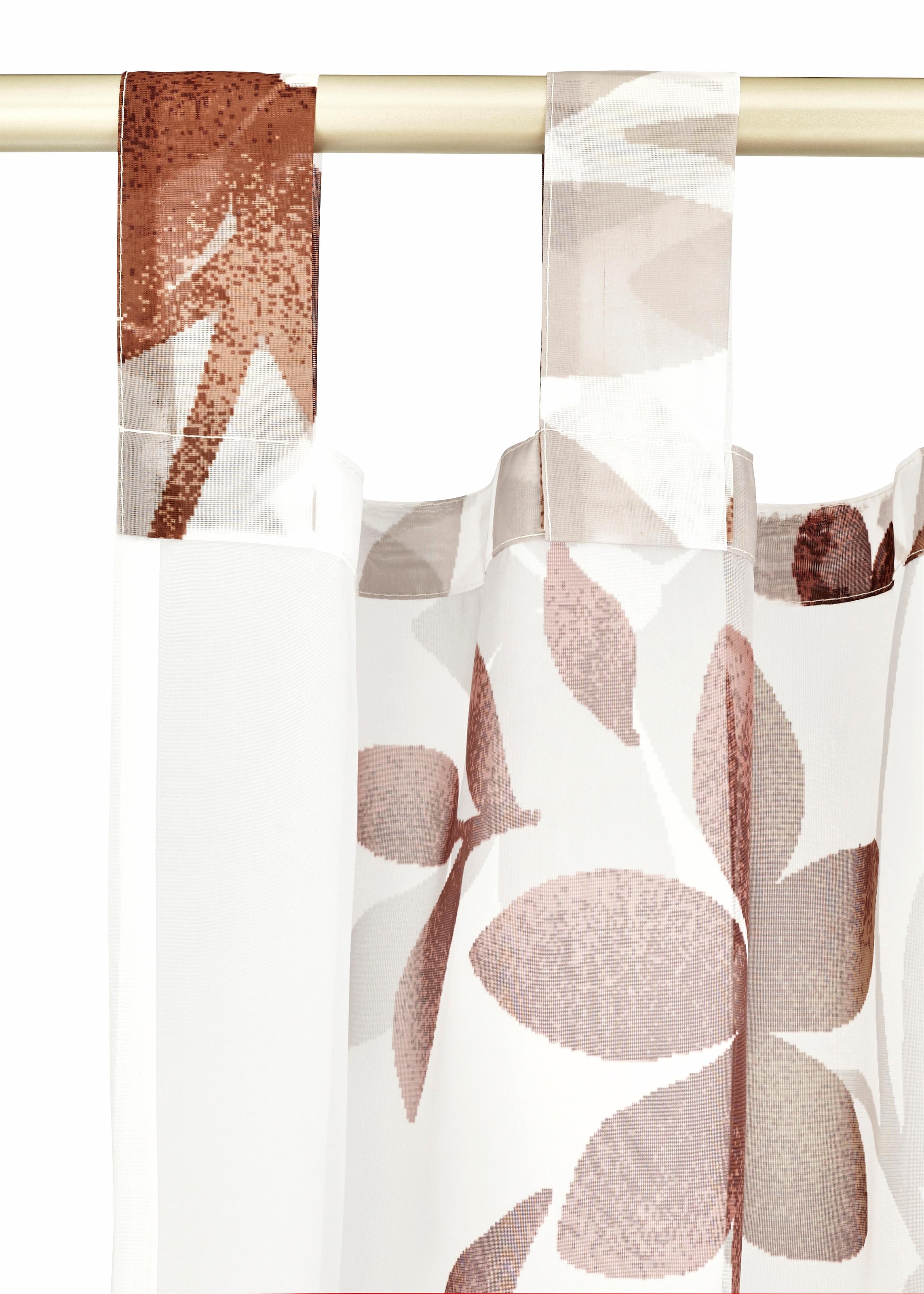 Home affaire Gardine »Ina« Schlaufen 2 Stk. tlg. 2-er Set, einseitig floral bedruckt, Voile, Blumen
