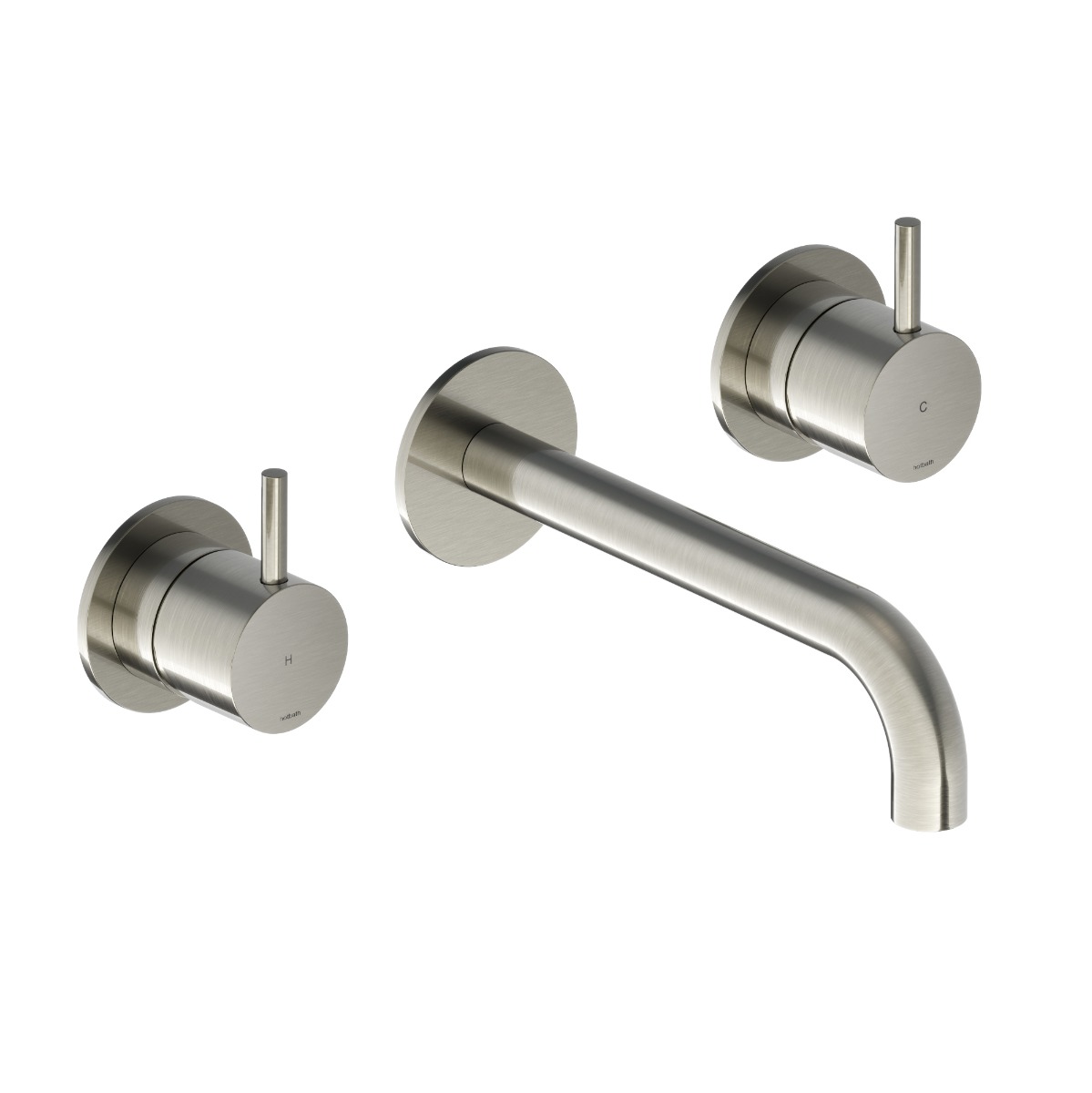 Hotbath Cobber 3-gats inbouw wastafelkraan 18cm geborsteld nikkel