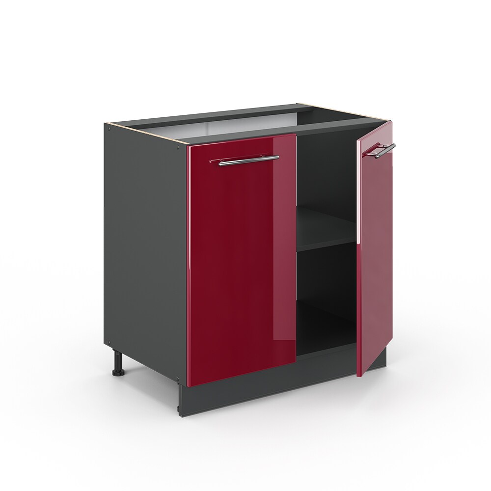 VICCO Spülenunterschrank 80 cm Bordeaux Hochglanz Küchenschrank Hängeschrank Küchenzeile Fame-Line
