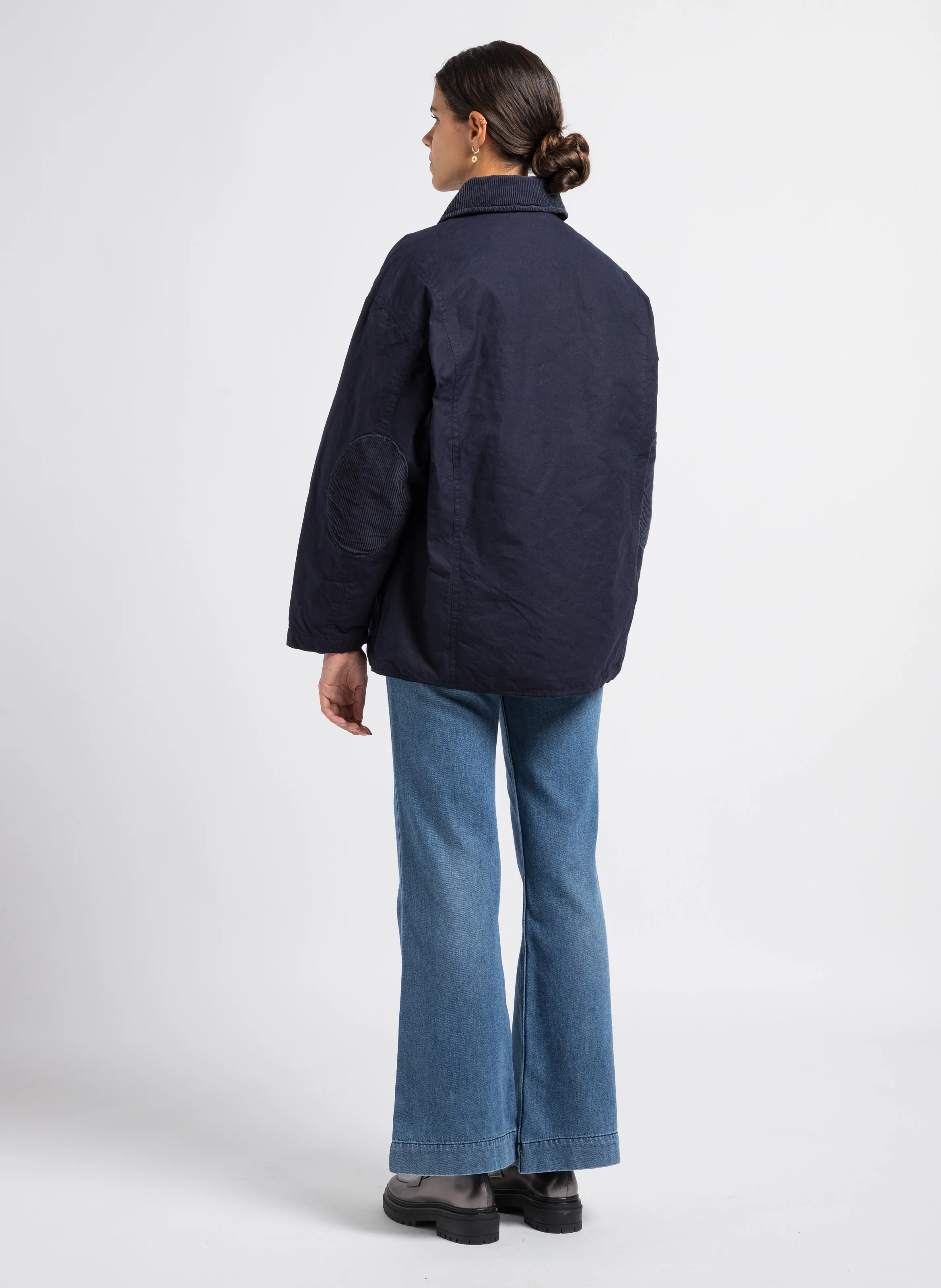 EMILIAN - Jean droit taille haute en coton | Bleu