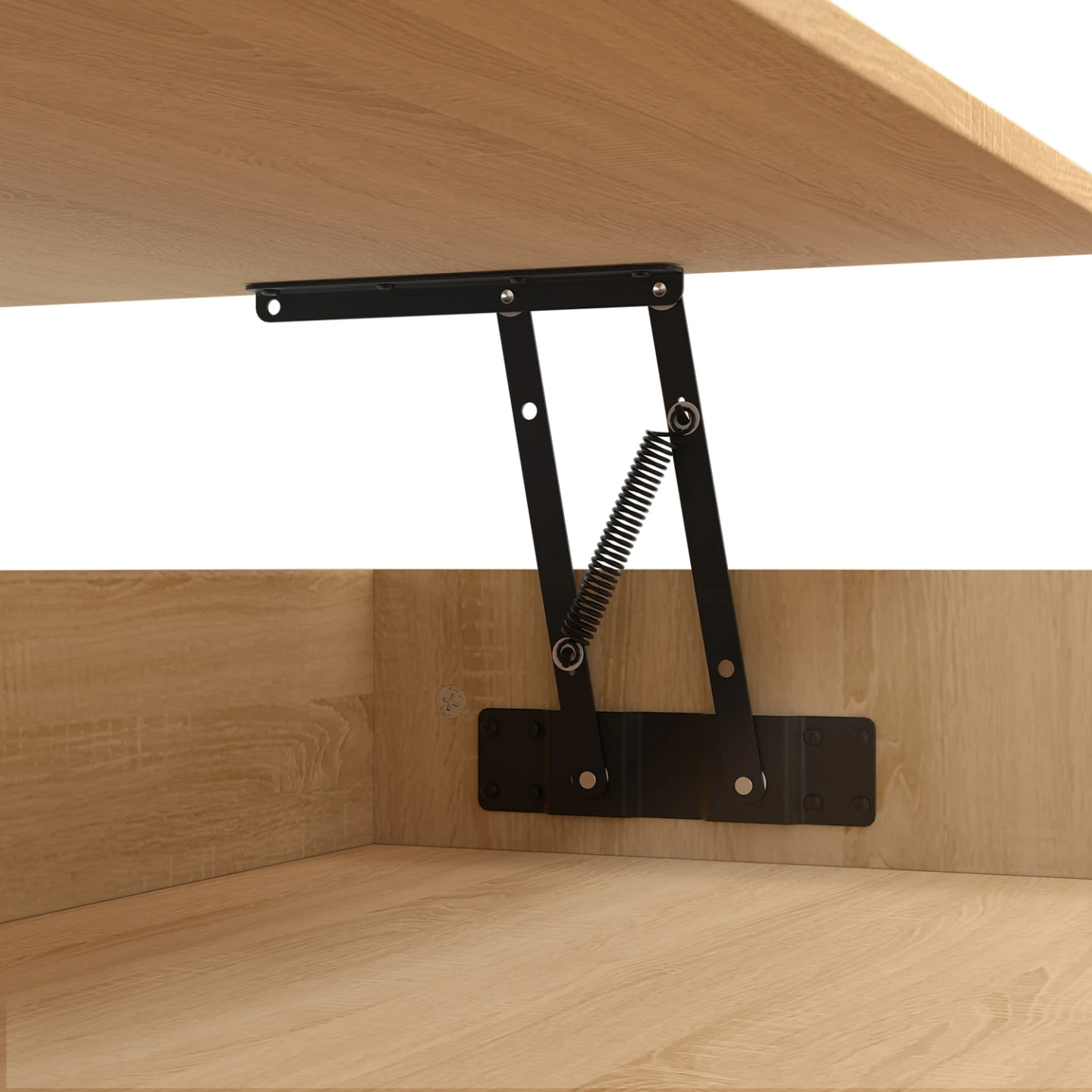 Table basse plateau relevable rectangulaire EDEN bois et noir