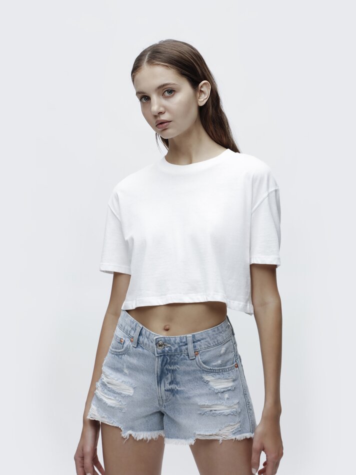 Shorts jeans rasgados - Celeste Vigoré