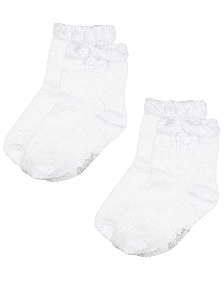 Socken RÜSCHEN & SCHLEIFCHEN 2er Pack in weiß