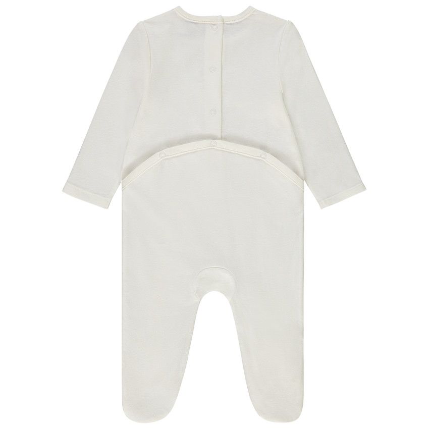 Dors-bien uni print fantaisie pour bébé fille - Ecru