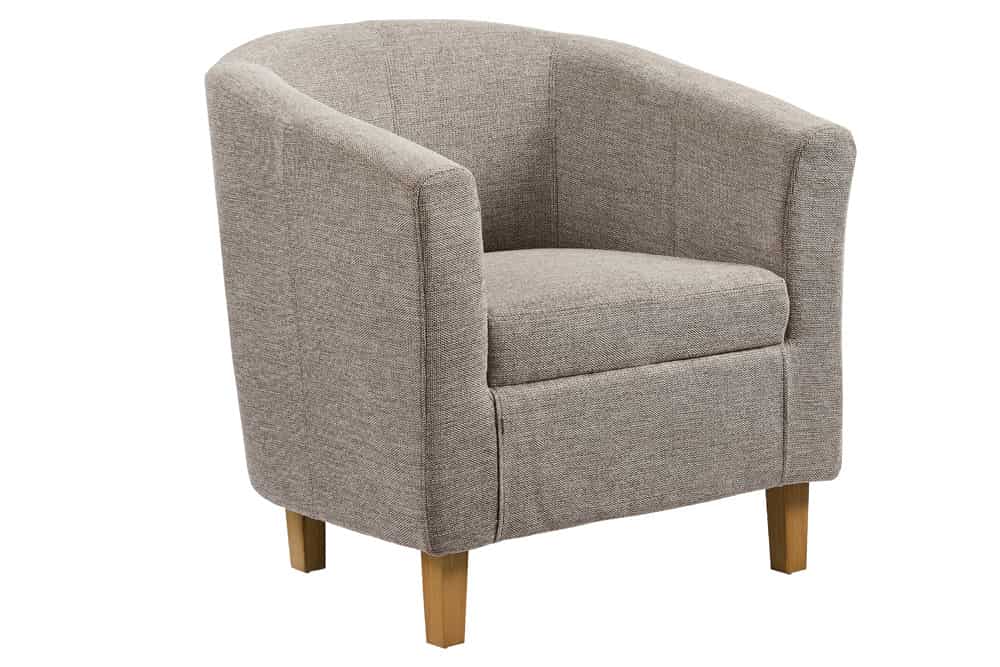 Design Lounge Sessel HEMINGWAY taupe Strukturstoff mit Armlehnen Cocktailsessel