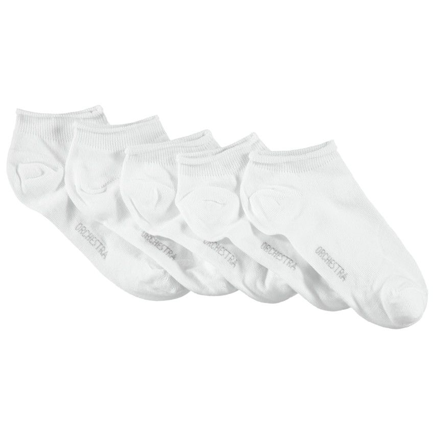 Lot de 5 paires de chaussettes courtes unies - Blanc