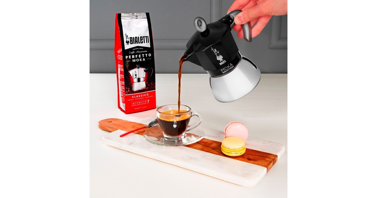 BialettiMoka Induction 6936 espressomachine  (Zwart/zilver, 6-kops)