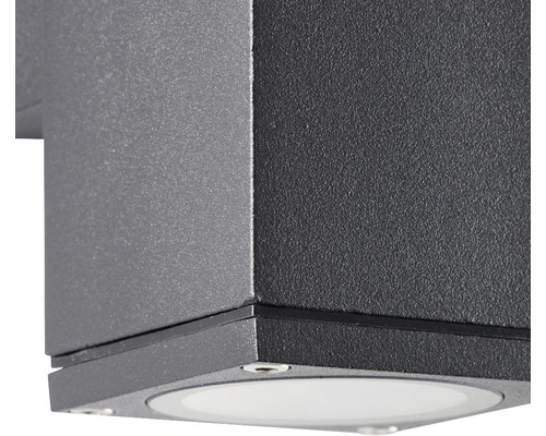 Buitenwandlamp up/down 2-lichts H 16,2 cm zwart