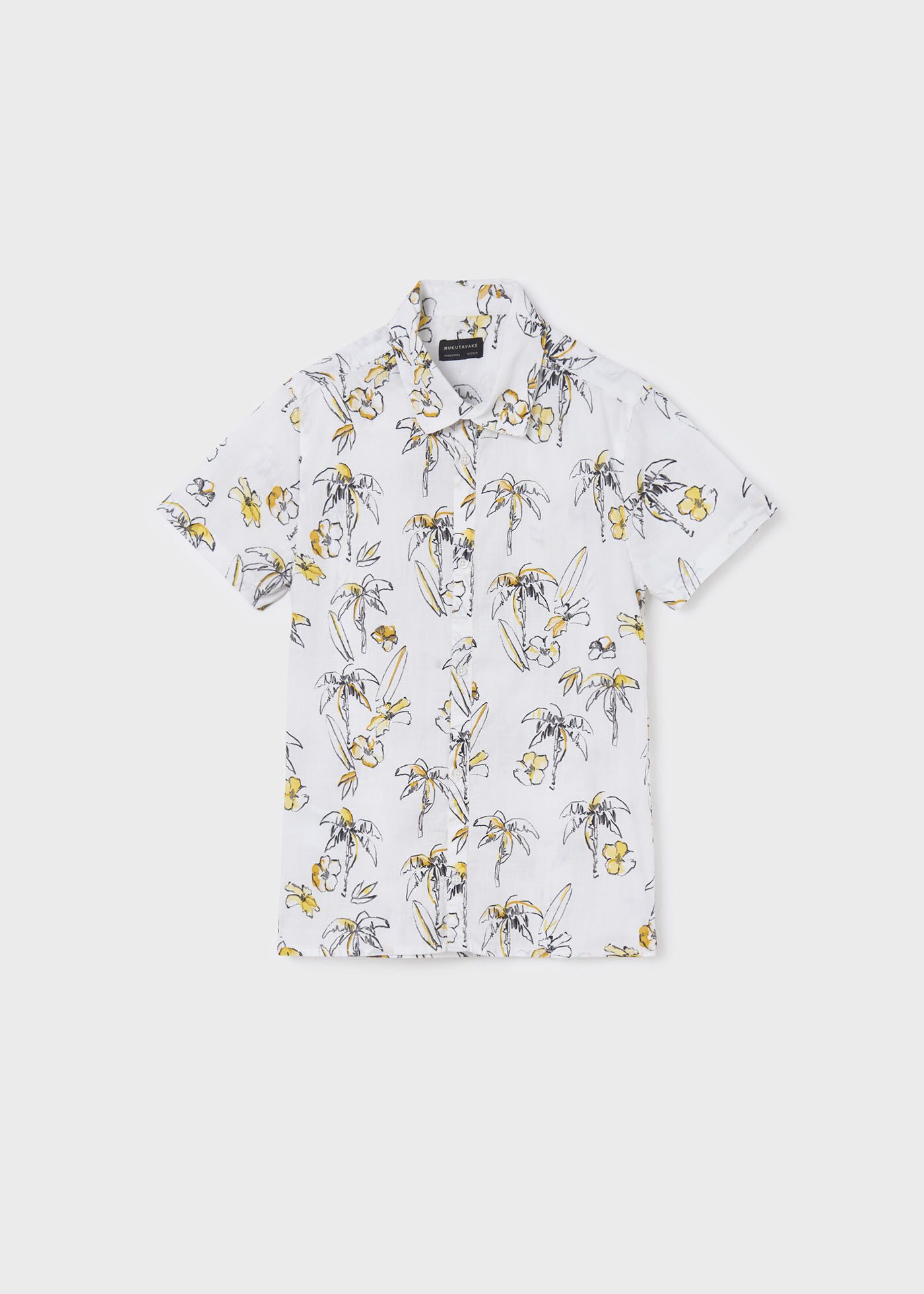 Camisa de algodão estampada de manga curta para meninos