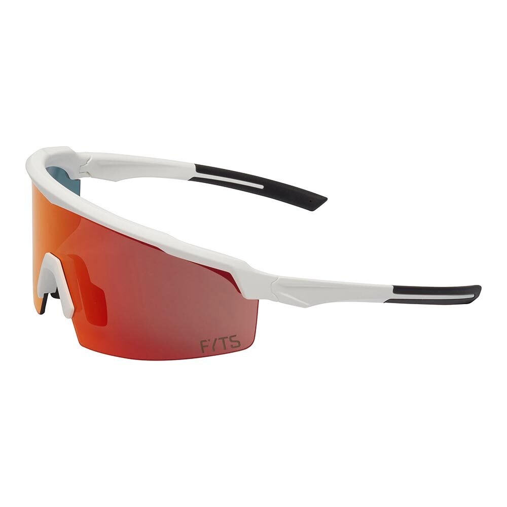 FYTS SNLR Fietsbril Mat Wit met Rode Lens