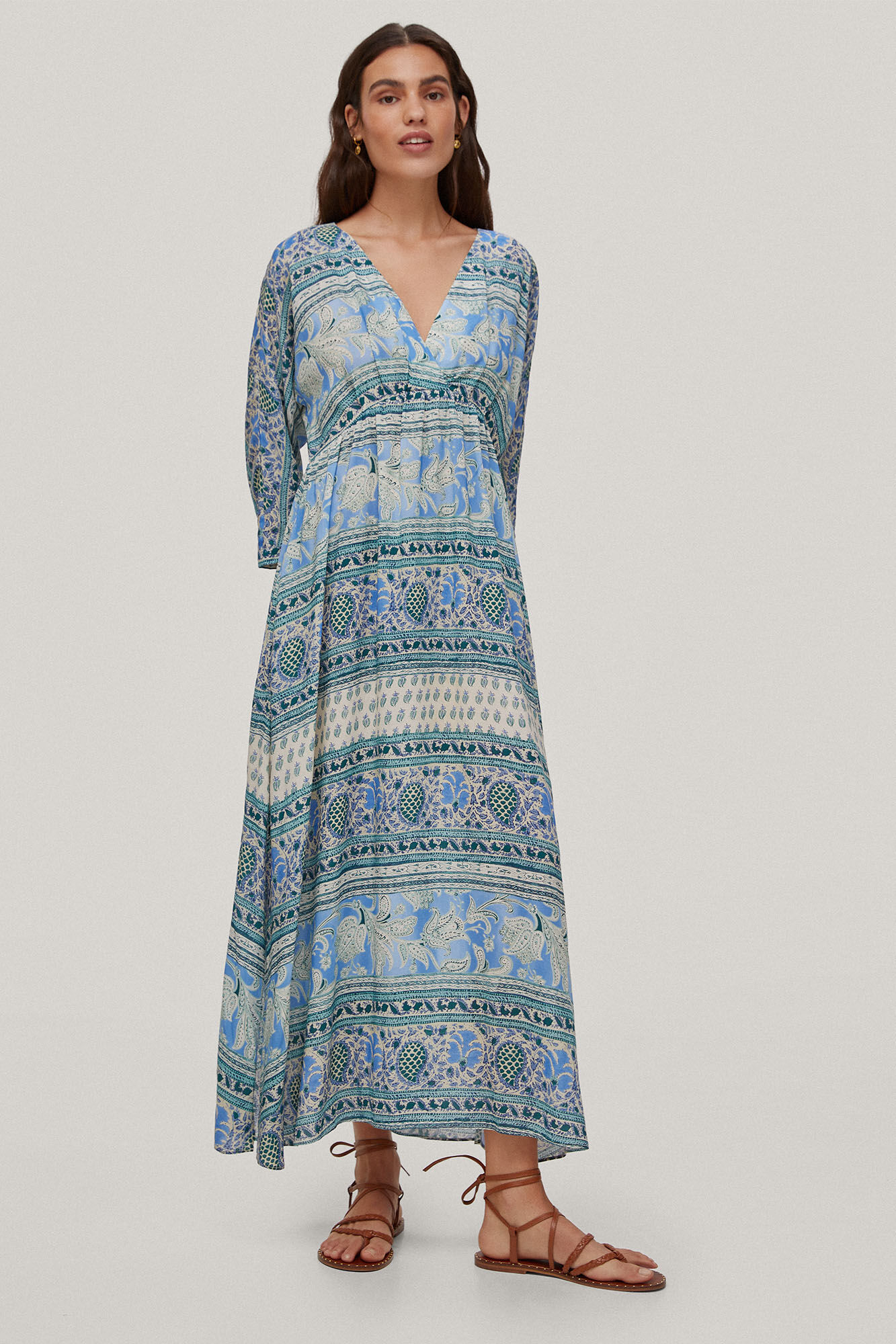 Vestido amplo estampado - Azul