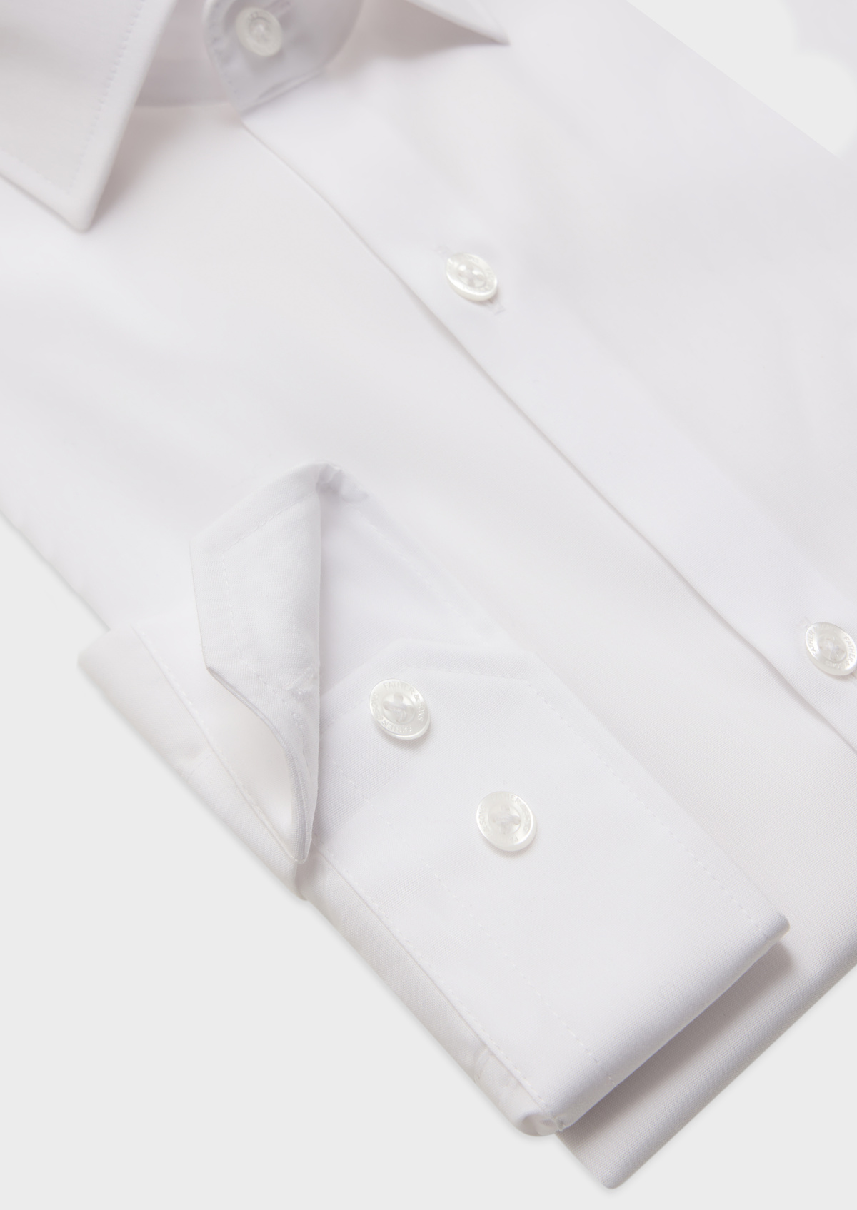Chemise habillée non-iron Slim en popeline de coton uni blanc