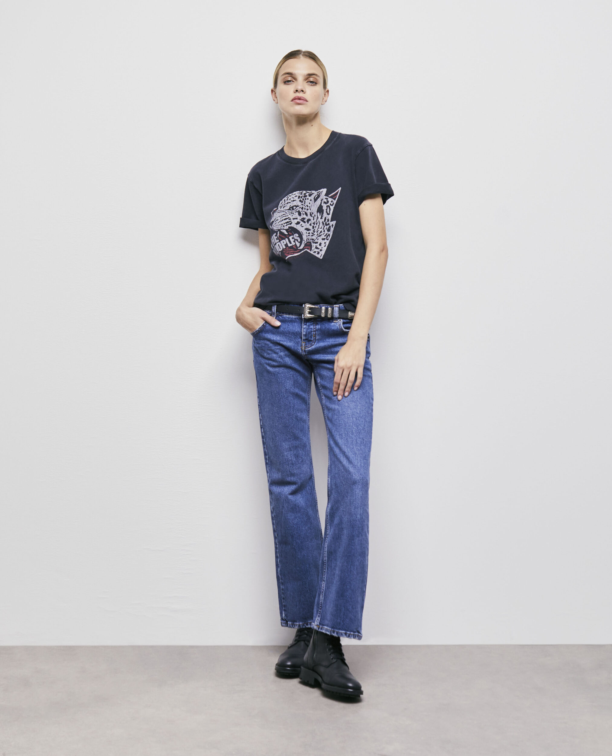 T-shirt sérigraphié léopard