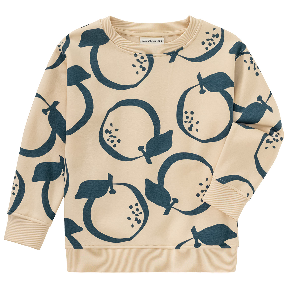 Jonas Nielsen Jungen Sweatshirt mit Orangen-Allover beige
