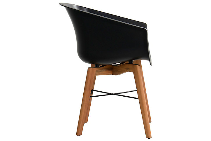 Chaise de jardin en résine Amalia noire (lot de 2)