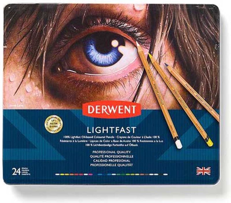 Derwent - Lightfast Kleurpotloden - Set van 24 - Vervagingsresistente Kleurpotloden
