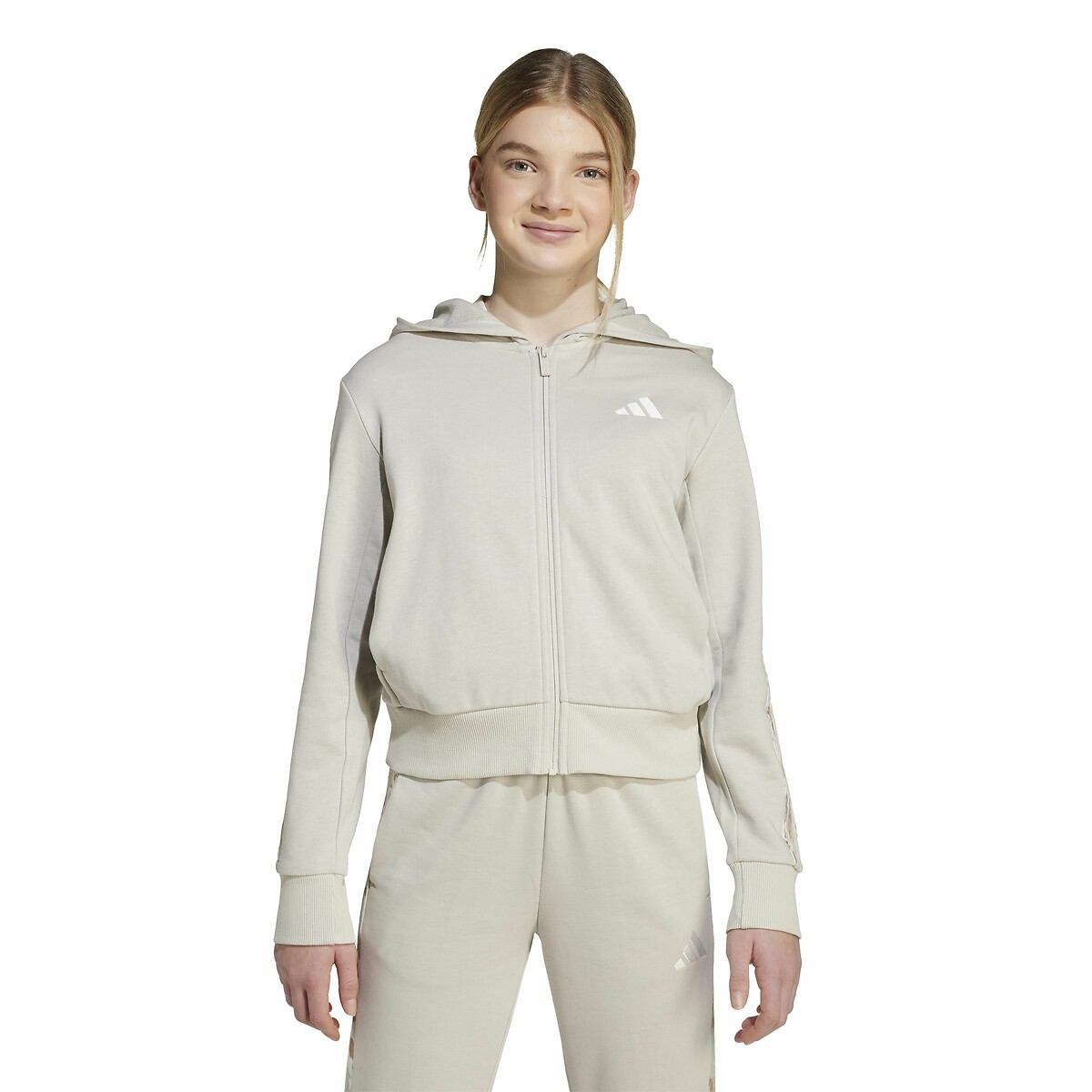 ADIDAS ROUPAS ESPORTIVAS<br>Moletom de corte reto com zíper e detalhes em estampa de leopardo