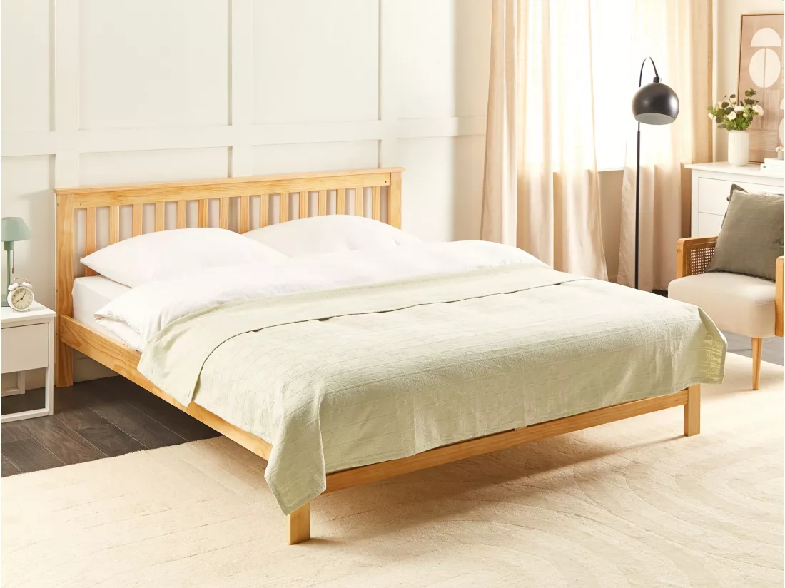 Couvre-lits MARAKA Coton 200 x 220 cm Beige clair