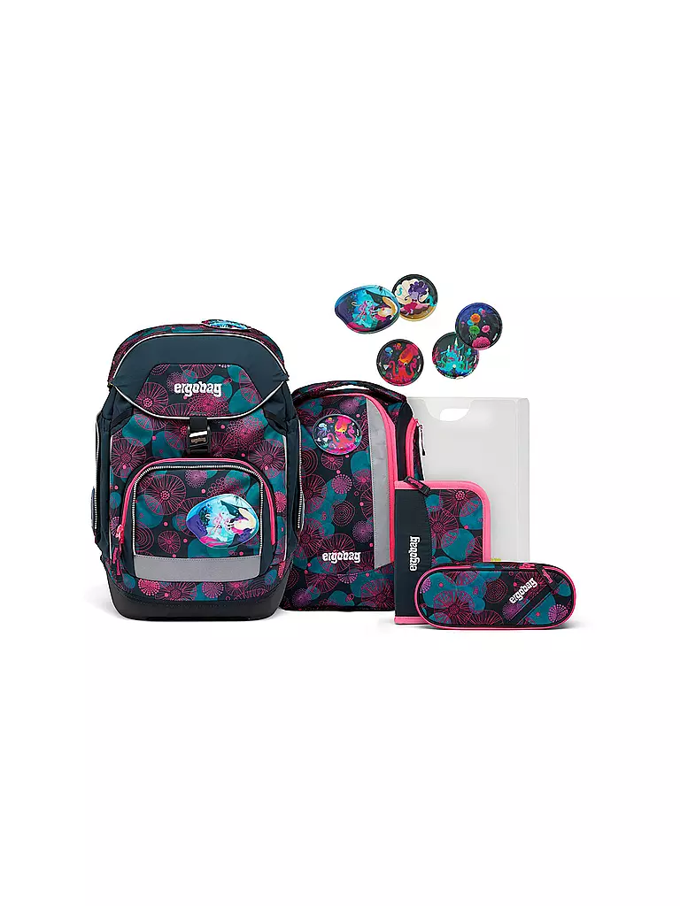 ERGOBAG Schultaschen Set 6-tlg. Pack - KorallBär blau