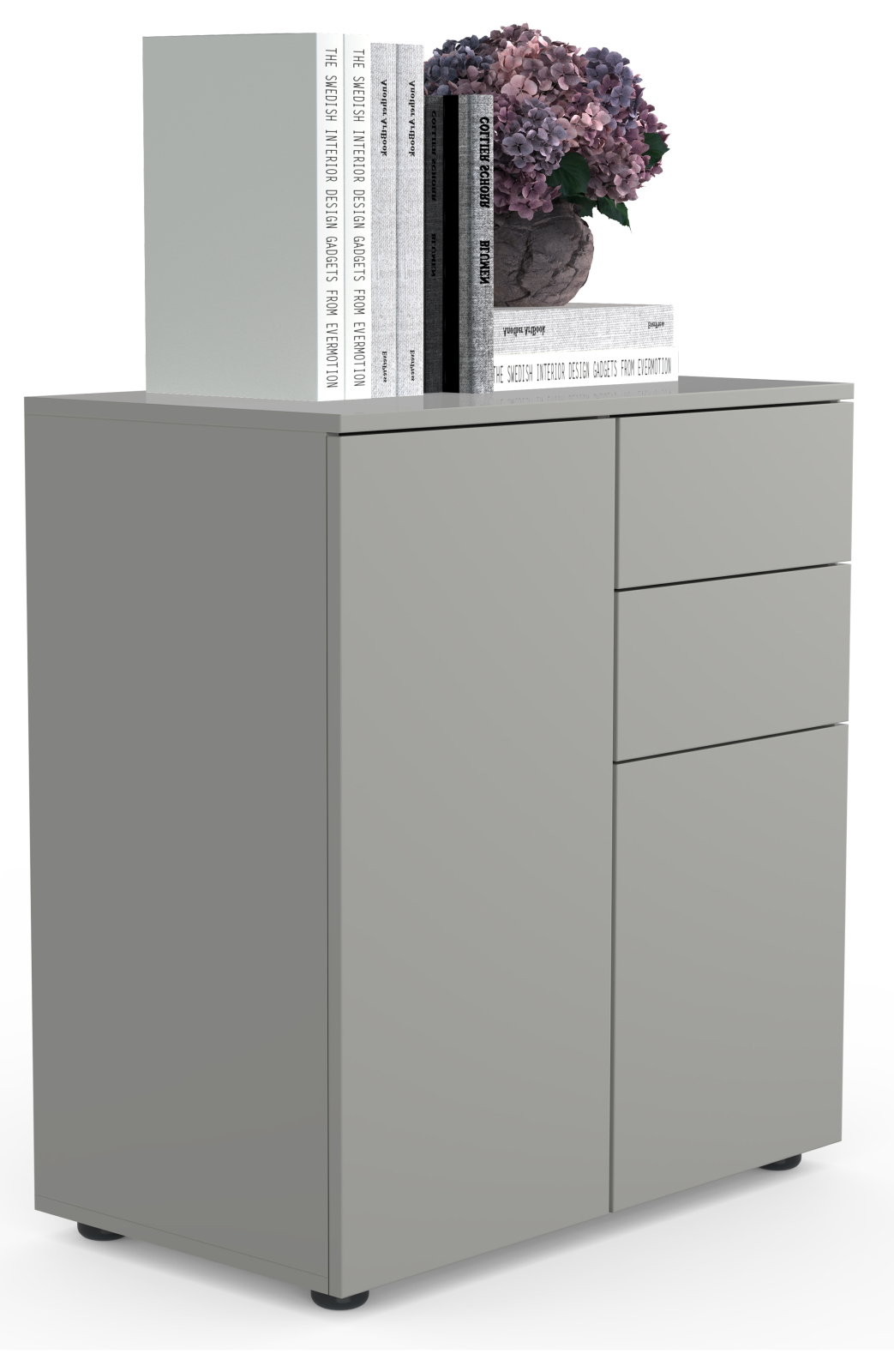 Kommode DALOSA - grau - 4 Fächer - 70 cm
