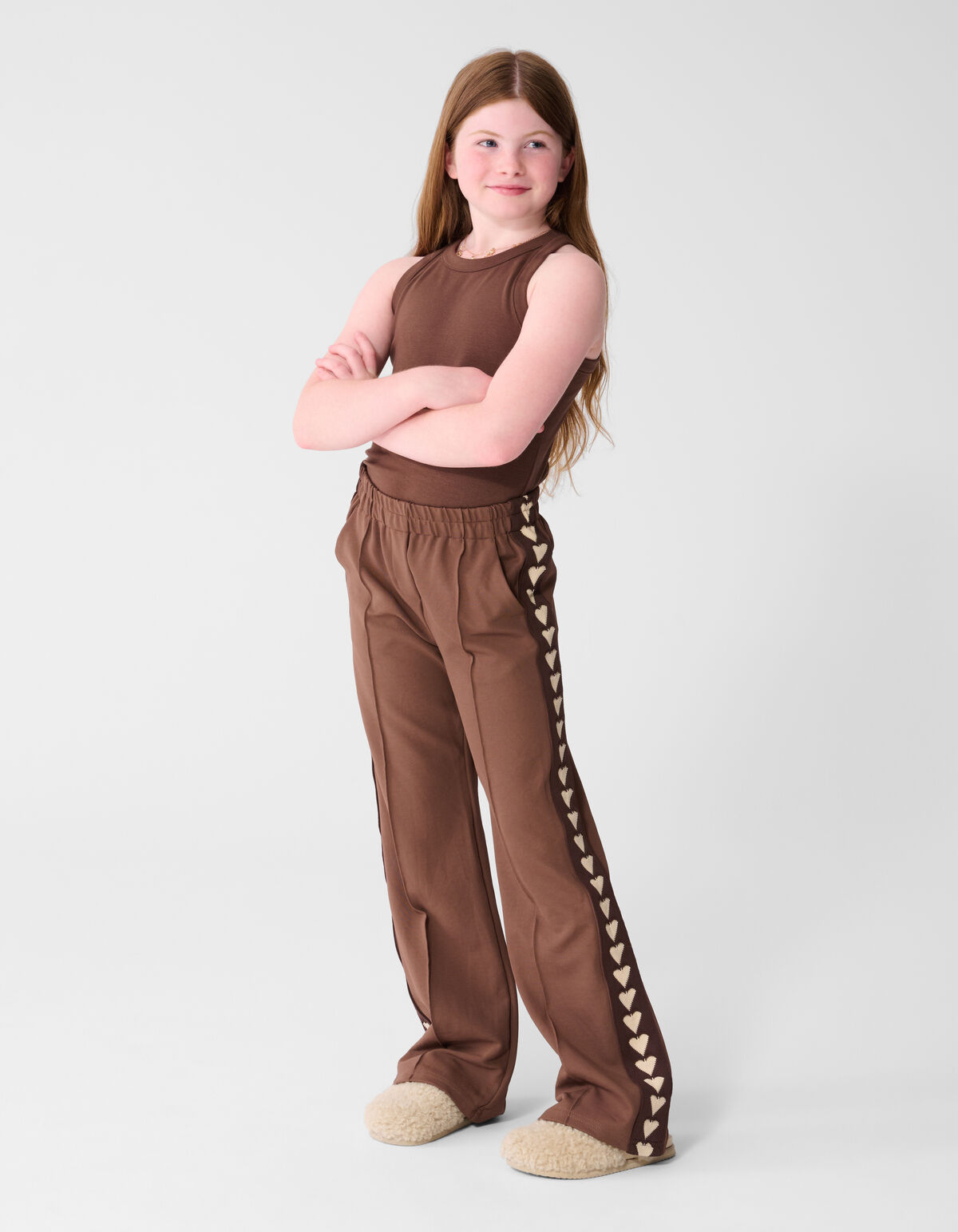 Fancy Tape Wide Leg Broek Bruin