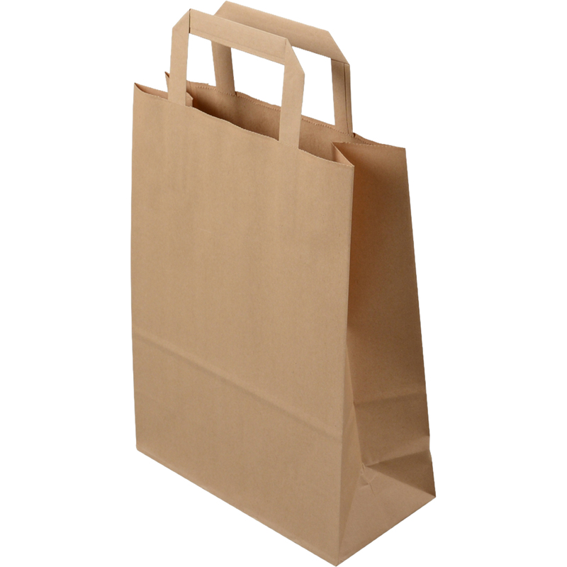 Elco Papiertragtaschen, braun, 22 x 29 x 10 cm, 50 Stück