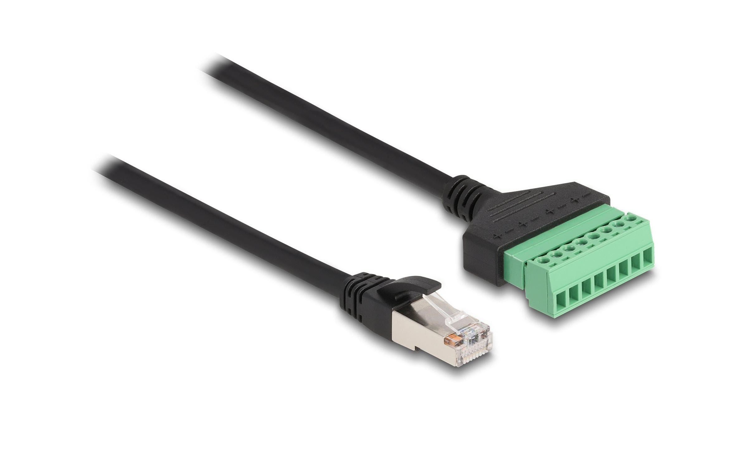 Terminalblock - RJ45 Kabel 1 StückDelock RJ45 Kabel Cat.6 Stecker zu Terminalblock Adapter 1 m 2-teilig