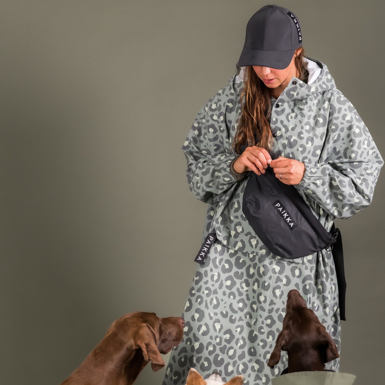 Paikka Poncho Green Leo One Size