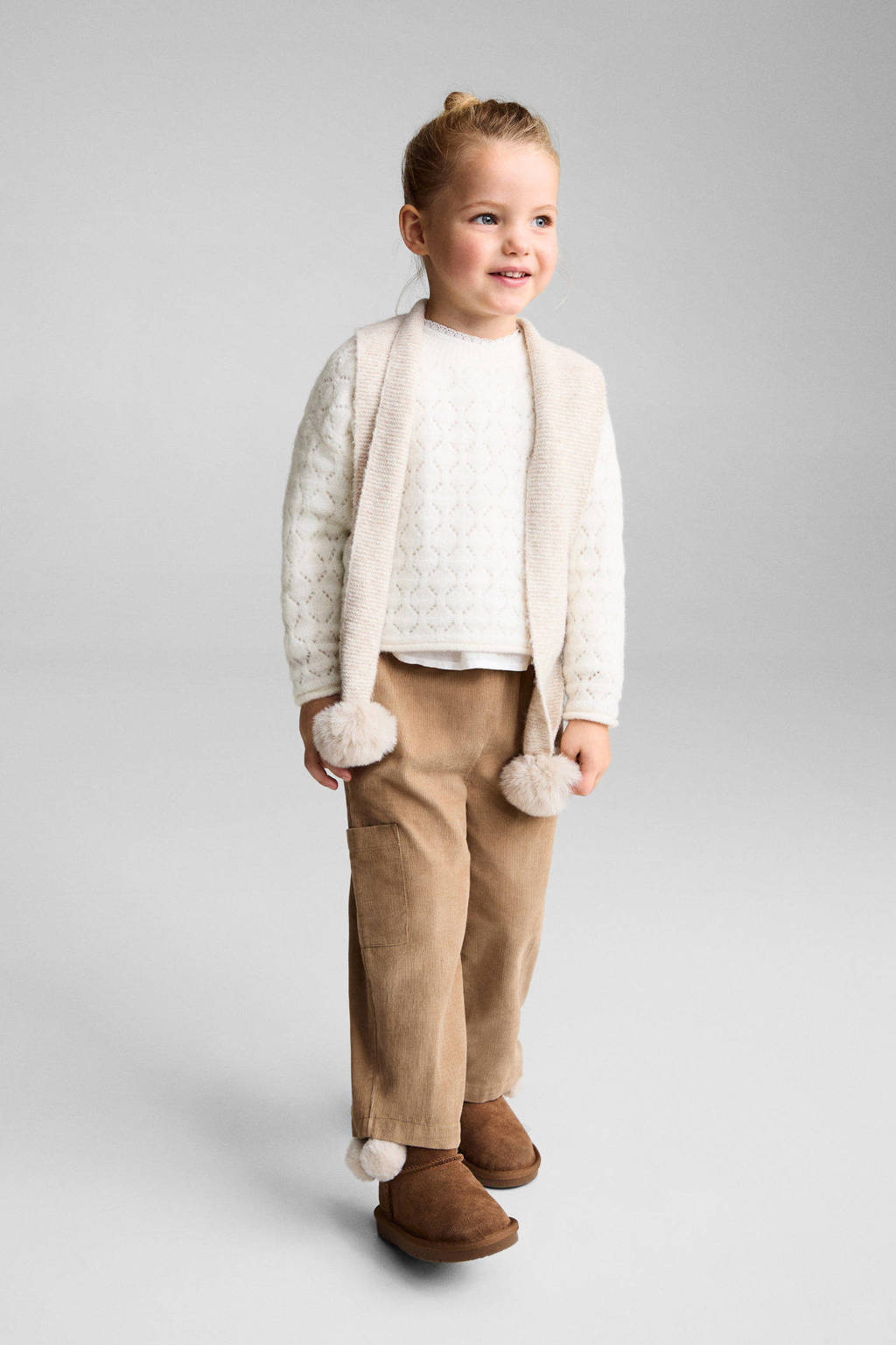Mango Kids trui wit fijn gebreid