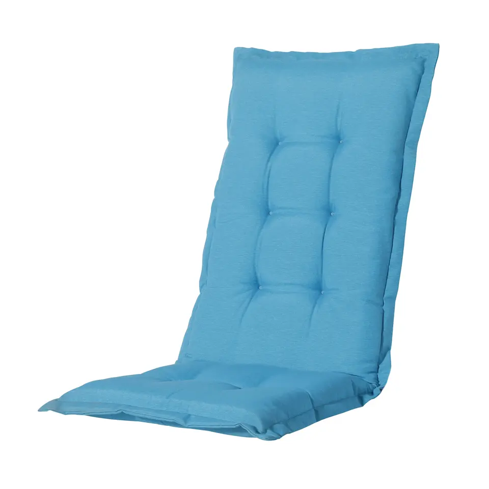 Madison - Tuinstoelkussen Lage Rug Panama aqua - Ca. 105x50 cm - Set van 4
