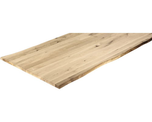 Tafelblad van vintage geolied eikenhout met levendige rand, doorlopende duigen, 1600x800x26 mm
