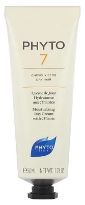 Crème de Jour Hydratante aux 7 Plantes - Cheveux Secs - Phyto - Tube 50ml