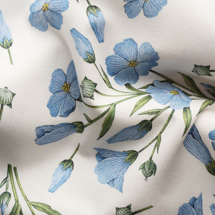 ETON Contemporary Fit White Melange Floral Signature Twill Shirt Hvid
