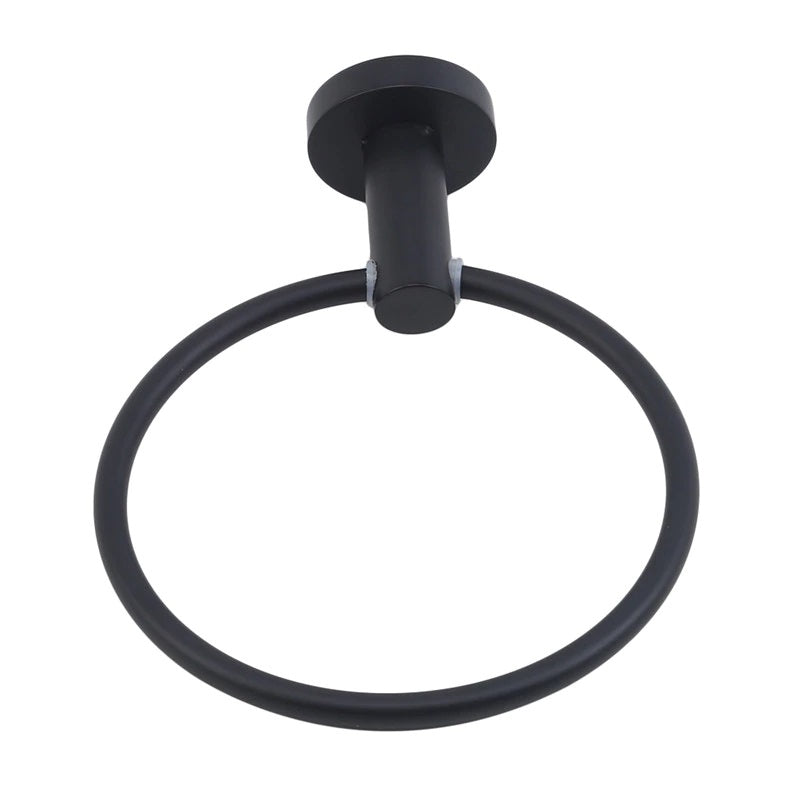 QUVIO Handdoekhouder ring staal - Zwart