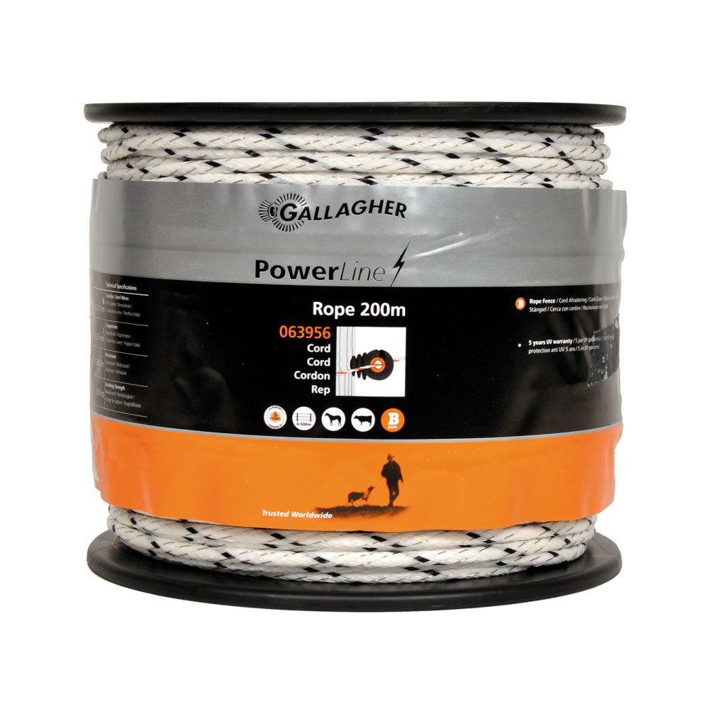 Gallagher Powerline Cord  - Geleiders - 16.2 cm - 200 Meter - Wit - 20 cm - 20000 cm