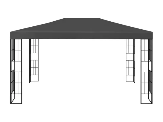 Tonnelle avec guirlande lumineuse à LED 3x4 m Anthracite