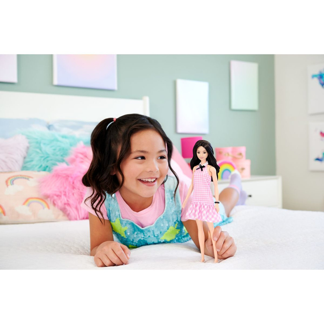 Barbie - Fashionista Puppe - Gingham-Kleid - Brünett