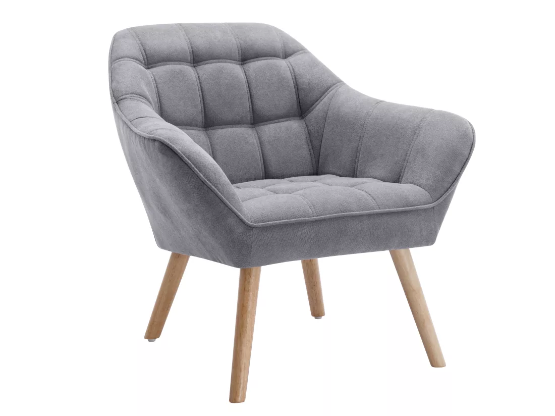 Canapé 2 places et fauteuil en tissu gris CASERTA